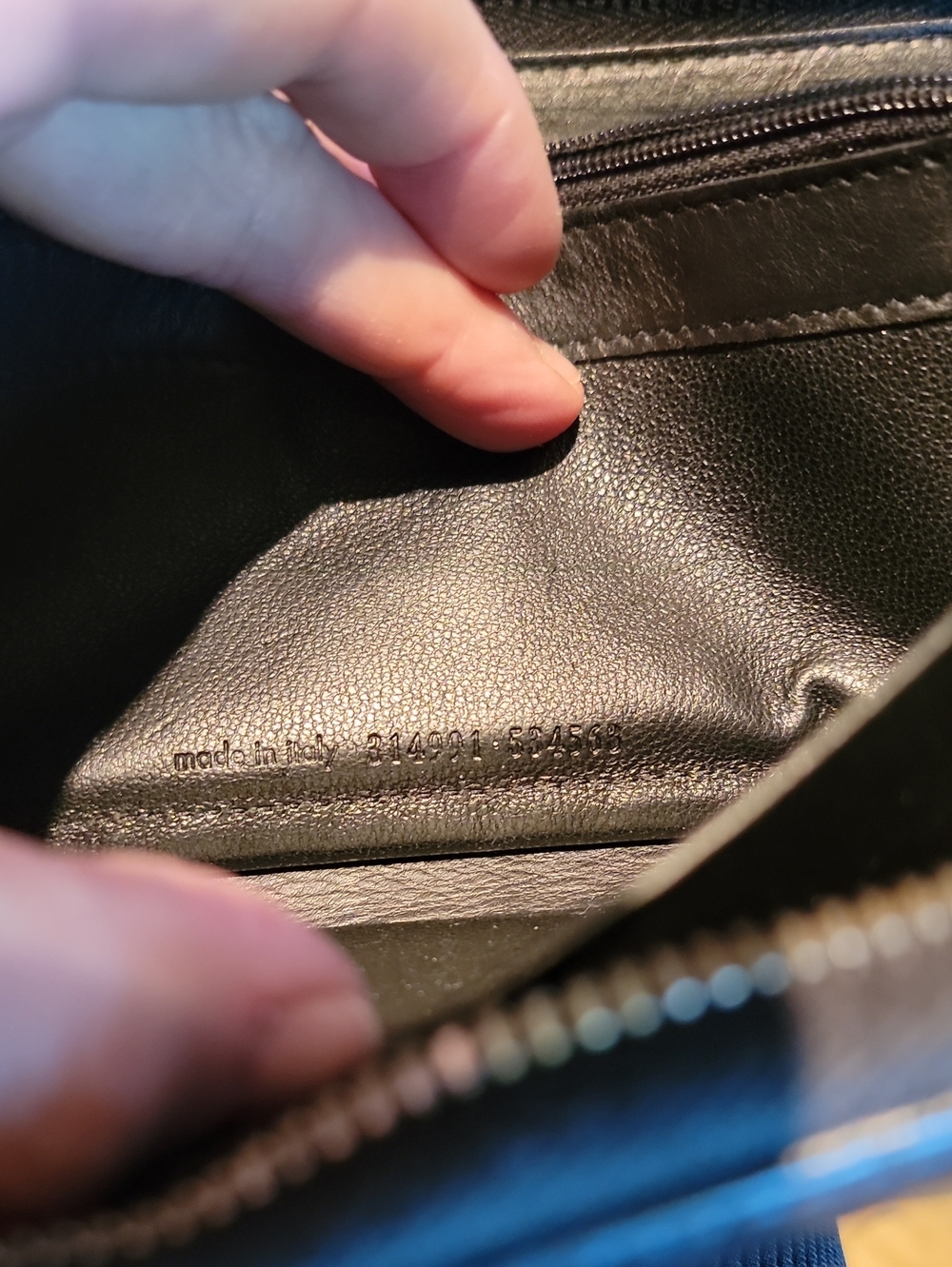 Saint Laurent Black Leather Zip Wallet with Gold Y Accent - Picture 8 of 8